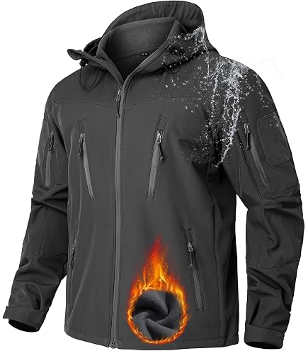 NAVEKULL Men's Tactical Hoodie Fleece Jacket Winter Warm Full-Zip